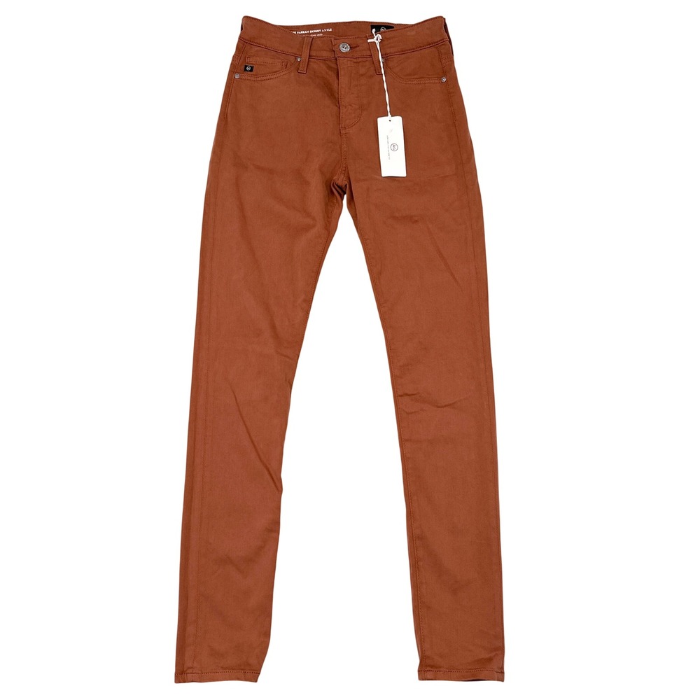 AG Adriano Goldschmied Farrah High Rise Skinny Ankle Pants Size 24 Orange NEW